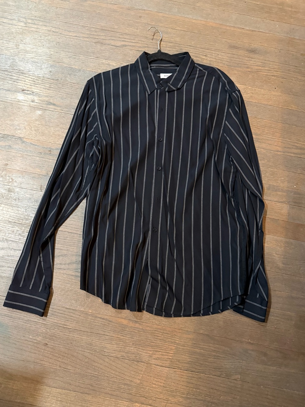 Men's Black Stripe Button-Up Shirt